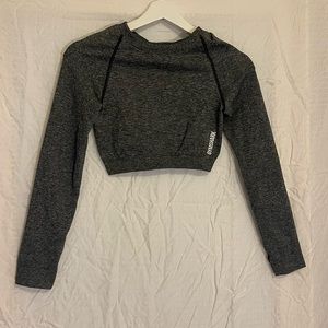 Gymshark Seamless Adapt Marl Longsleeve Crop in Gray